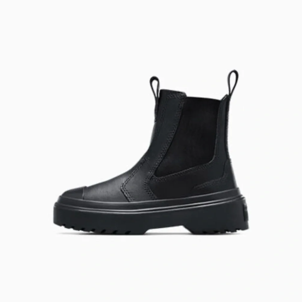 Converse Chuck Taylor All Star Lugged Chelsea Little Girl 3 Black Leather Boot